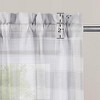 Whizmax Tier Curtains Farmhouse Plaid Check Light Filtering Sheer for Kitchen Window, Set of 2 - 2 of 4