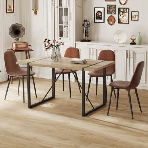 NicBex 5 PCS/7 PCS Dining Table Set for 4/6 with a Rectangular MDF Dining Table and 4/6 Upholstered Chairs - 1 of 4