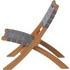 Balkene Home 63637 Sava Indoor/Outdoor Folding Chair – Low-Slung Portable Acacia Wood with Woven Seat & Back, Porch, Lawn, Garden, Gray Webbing - 4 of 4