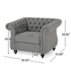 39.5" Upholstered Fabric Chesterfield Club Chair with Sophisticated Style and Plush Texture - 3 of 4