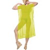 LA LEELA Women's Summer Vacation Beachwear Long Bathing Suit Short Beach Dress Front Tie Swimsuit Cover ups for Women - 2 of 3