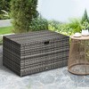 Akoasm 46.1 in. W 113-Gallon Wicker Outdoor Patio Storage Bin for Indoor Use, Pool Supplies & Gardening Tools-Dark Gray - 3 of 4
