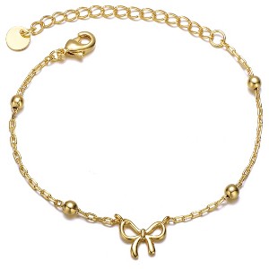 Guili Charming 14K Gold Plated Ribbon Charm Bracelet for Kids – A Delightful and Stylish Jewelry Piece for Little Ones - 1 of 3