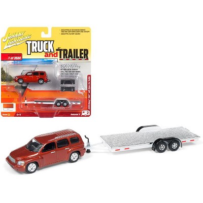 2006 Chevrolet HHR Daytona Metallic Orange w/ Chrome Open Car Trailer Ltd Ed 3,604 pcs 1/64 Diecast by Johnny Lightning