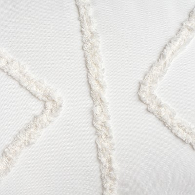 Ivory Diamond Tufted Polyester Body Pillow Cover 54x20