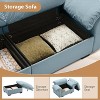 GDFStudio Elton 83.9" Velvet 2 Seater Storage Sofa with Curved Backrest and Pillows - 4 of 4