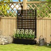 Outsunny Metal Planter Box with Trellis, Drain Holes - 2 of 4