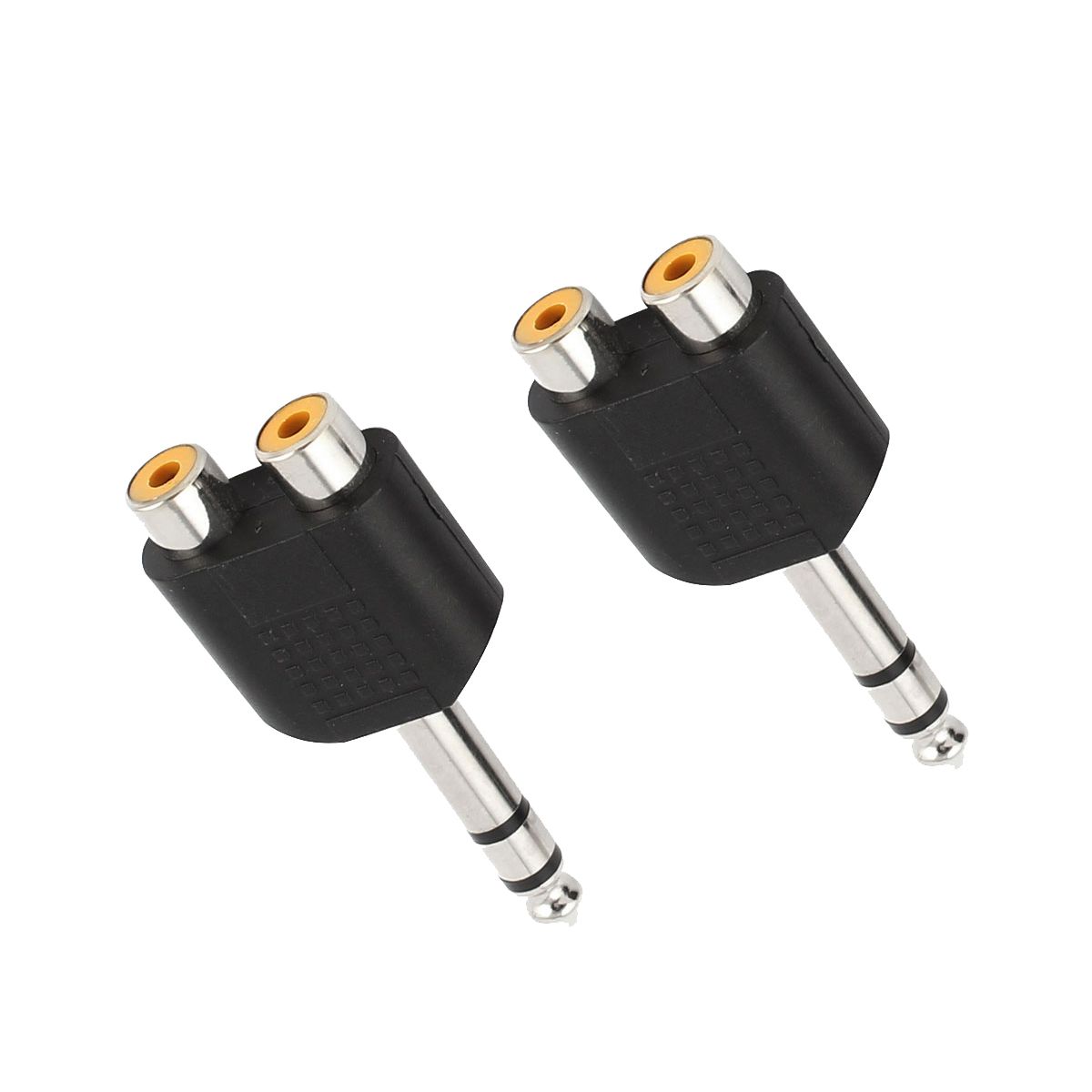 Unique Bargains Plastic Metal Double Track Black Audio Adapter 6.2 x 2.5 x 1.2cm 2 Pcs - thumbnail 5