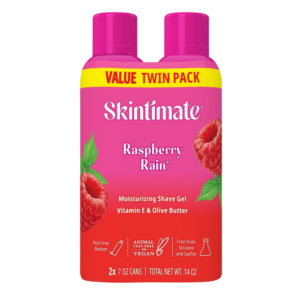 Photos - Shaving Foam / Shaving Cream Skintimate Signature Scents Raspberry Rain Women's Shave Gel Twin Pack - 1