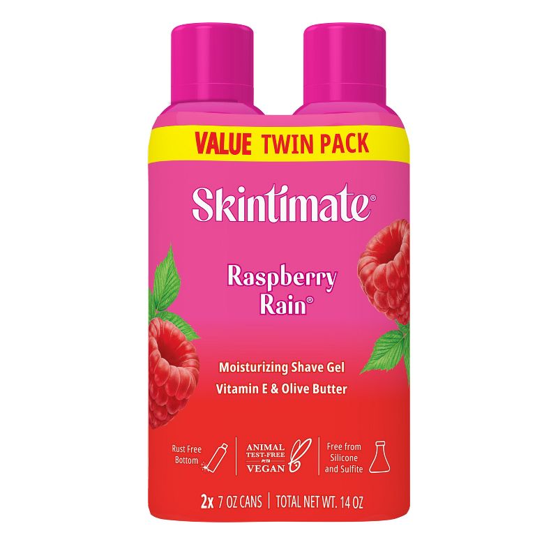 Skintimate Signature Scents Raspberry Rain Women&#39;s Shave Gel Twin Pack - 14oz, 1 of 10