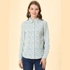 Allegra K Women's Point Collar Long Button Sleeve Button Down Floral Shirt - 2 of 4