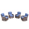 Outdoor Swivel Rocker Chair with 6 Inch Thick Cushion 2 in 1 Porch Glider Swivel Chair - Wicker Patio Furniture Patio Swivel Glider Seating - 2 of 4