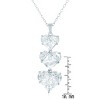 Guili Cubic Zirconia Sterling Silver Rhodium Plated Triple Heart Shape Pendant, A Romantic and Elegant Design, A Perfect Gift for Loved Ones - 2 of 3