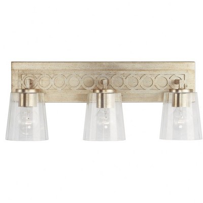 Winter Gold 3-Light Vanity with Clear Faceted Glass Shades