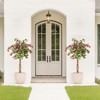 Artificial Bougainvillea Tree, Tall Potted Fake Tree Indoor, Faux Tree with Wood Trunk and Pink Flowers for Outdoor - 2 of 4
