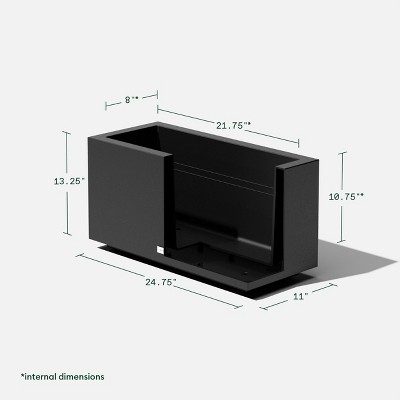 Modern Veradek Long Box Planter 25" Black Recycled Plastic