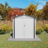 Gulches 6x3.6 FT Compact Metal Storage Shed, Waterproof Peaked Roof Tool Shed with Clear Window & Lockable Door, White Galvanized Steel Shed - 3 of 4
