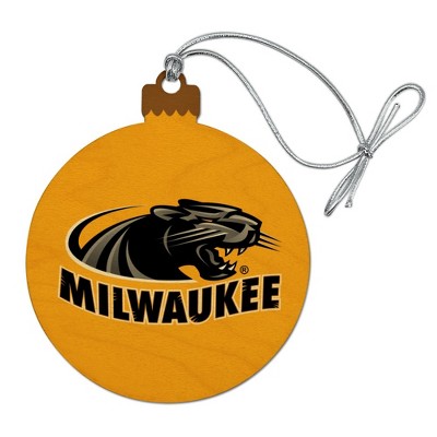 University of Wisconsin Milwaukee Official Logo Wood Christmas Tree Holiday Ornament