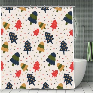 Christmas Pattern Shower Curtain ¨C Waterproof Polyester, Holiday Bathroom Decor, Durable and Easy to Clean 70.8x70.8 Inch - 1 of 1