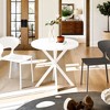 NicBex Modern Round Dining Table with Two Piece Removable Top and Cross Leg,Off-White/Black/White - 2 of 4