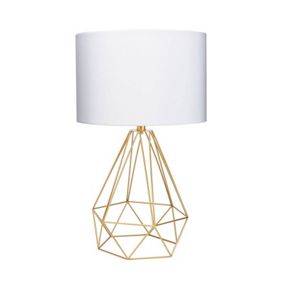 10" Celeste Wire Prism Silverwood Table Lamp (Includes CFL Light Bulb) Gold - Decor Therapy