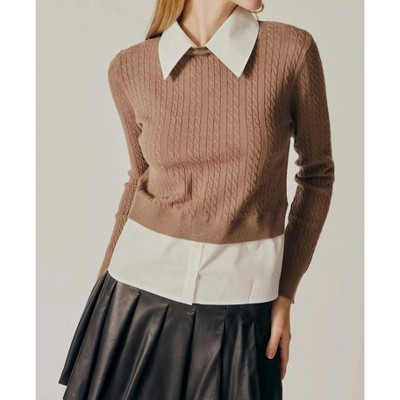 Women's LAYERED SWEATER SHIRT - DELUC