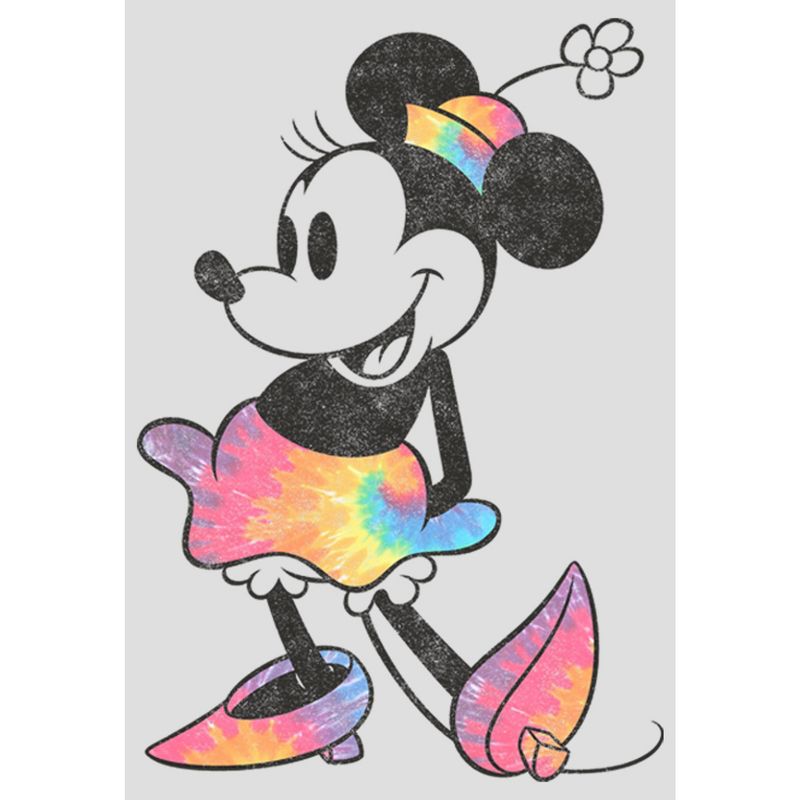 Women's Mickey & Friends Rainbow Tie-Dye Minnie Mouse Racerback Tank Top, 2 of 5