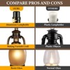ROTTOGOON Rustic Table Lamps for Living Room Single Lantern Bedside Lamps with Oatmeal Tapered Drum Shades for Bedroom Nightstand Hotel - 3 of 4
