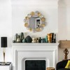 Fabulaxe 31" Accent Wall Mounted Mirror with Gold and Silver with Decorative Modern Pedal Leaf Frame - 4 of 4