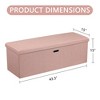 VECELO Folding Storage Ottoman Bench, End of Bed Linen Fabric Foot Rest Stool with Padded Seat, Large Footstool for Bedroom or Living Room - 3 of 4