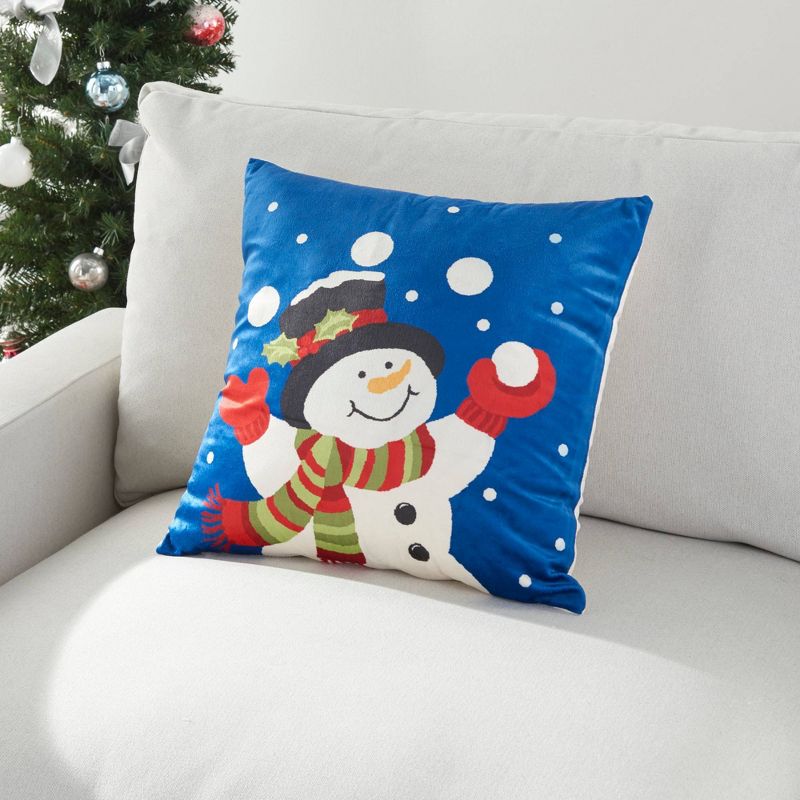 18&#34;x18&#34; Light Up Snowman Holiday Square Throw Pillow - Mina Victory, 4 of 6