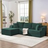 Mjkone 2-Pcs Free Combination Modular Sectional Sofas with Deep Seat,Corduroy L-Shaped Sofa with Chaise Lounge - 3 of 4