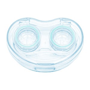 Unique Bargains Integrated Heart Contact Lens Case Blue 1 Set - 1 of 4