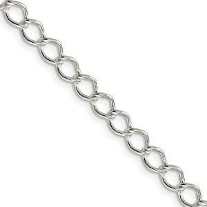 Black Bow Jewelry 5.75mm Sterling Silver Solid Fancy Open Curb Chain Necklace - 1 of 4