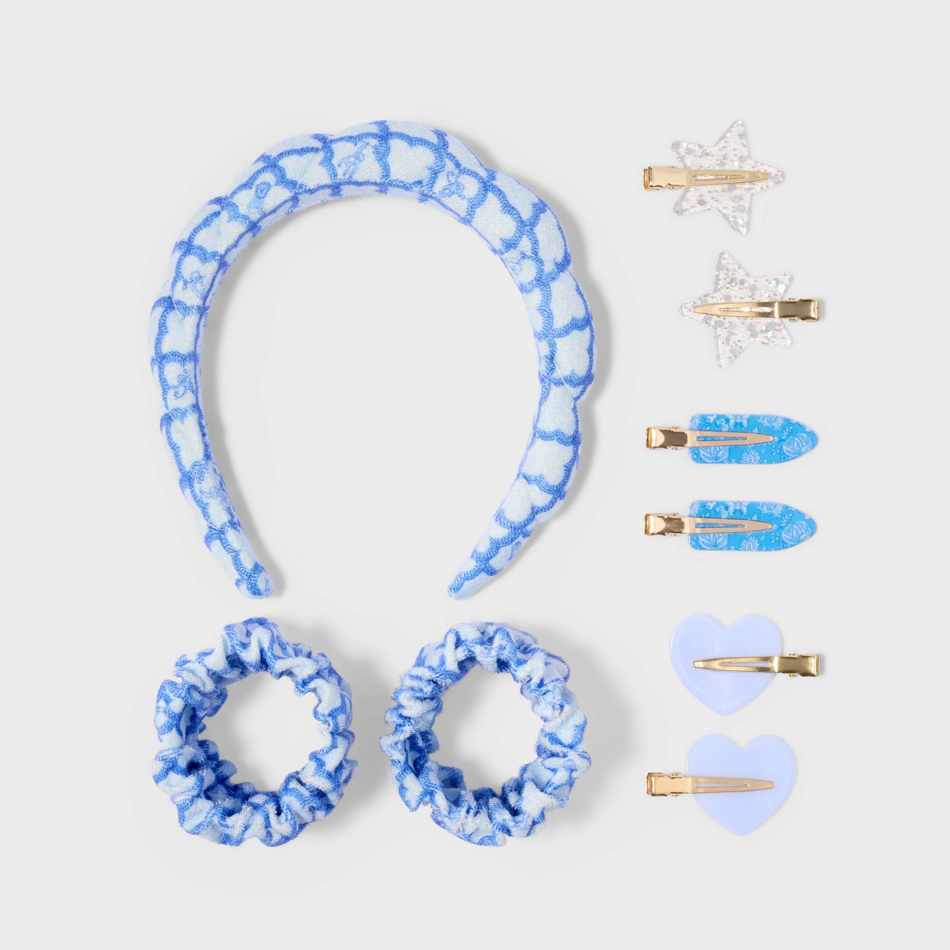 Adult Geo Trellis Headband/Wristbands/Clips Set Blue - Roller Rabbit x Target