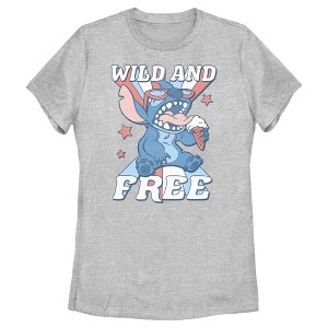 Women's Lilo & Stitch Fourth of July Wild and Free T-Shirt - 1 of 4
