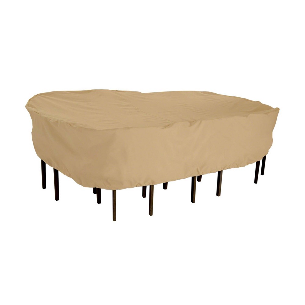 Photos - Furniture Cover Classic Accessories Tan Terrazzo Water-Resistant 89" Oval Patio Table and