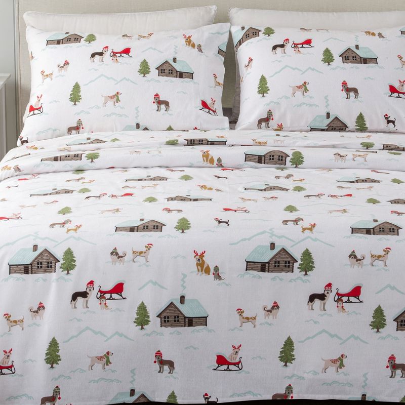Great Bay Home Cotton Printed Flannel Sheet Set, 1 of 9
