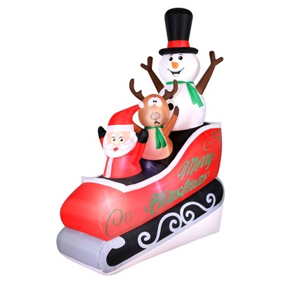 Occasions AIRFLOWZ INFLATABLE SANTA SLEIGH RIDE  8FT, 8 ft Tall, Red