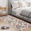Washable Vintage Floral Distressed Rug Non Slip Low Pile Rug Soft Throw Floor Cover Foldable Indoor Carpet for Living Room Bedroom Playroom Nursery - 4 of 4