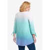 Woman Within Plus Size French Terry Tie-Sleeve Sweatshirt - 3 of 4