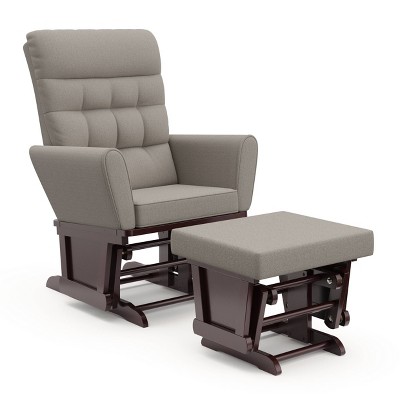 Image of Storkcraft Harmony Premium Glider and Ottoman - Espresso/Sandstone