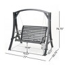 NAYSAYE Patio Swing Larch Wood Loveseat Swing with Sturdy Frame for Outdoor Comfort, Gray, 50"*76.5"*74.74" - 2 of 4
