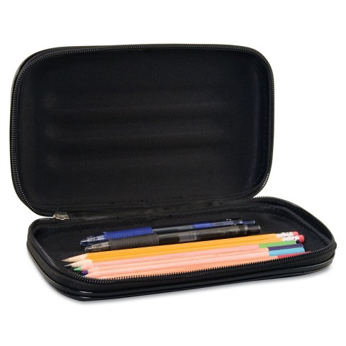 Innovative Storage Designs Large Soft-sided Pencil Case Fabric With Zipper  Closure Black 67000 : Target