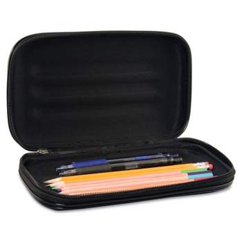 Innovative Storage Designs Large Soft-Sided Pencil Case Fabric with Zipper Closure Black 67000