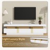 Airsurfer Modern White TV Stand with Faux Marble Top, Gold Panel Design, and 3 Drawers, Fits TVs Up to 78" for Living Room - 3 of 4