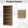SpassWay Modern Wooden Decorative Combination Storage Cabinet Doorless Versatile for Entryway Living Room Hallway Black/Natural Wood - 4 of 4