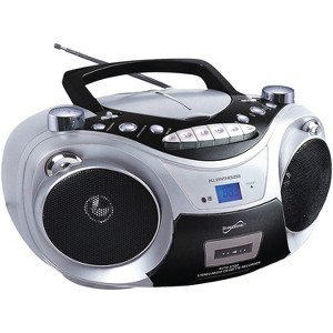 Supersonic® Bluetooth® CD/Cassette/Radio/Media Player Boom Box, Silver, SC-739BT - 1 of 4