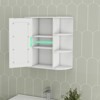 Chery Life Wall Mounted Bathroom Cabinet with Mirror Door, for Bathroom Laundry Room -White - 3 of 4
