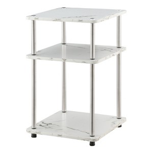 HomeStock Three Tier End Table with Stainless Steel Legs, Open Particleboard Shelves and Sleek Contemporary Modern Design - 1 of 4